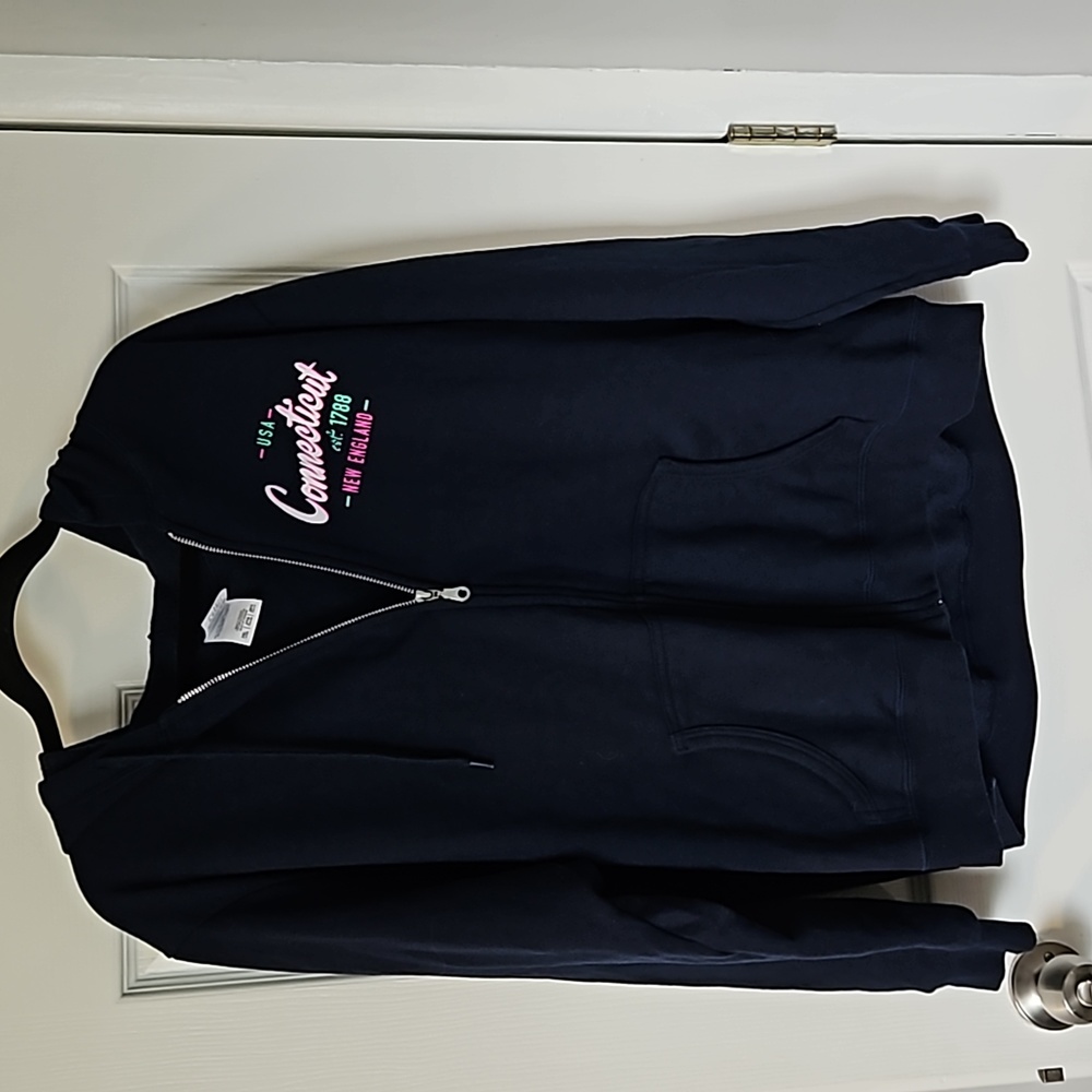New England CT blue 2X women's zip up hoodie